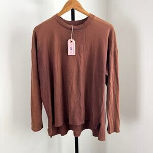 Dr. Collector's Brown Basic T Shirt Small NEW Long Sleeve Sunfaded Cotton Tee